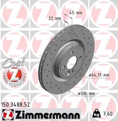Mini R55 R56 R57 R58 R59 Ön Fren Diski Delikli ZIMMERMANN
