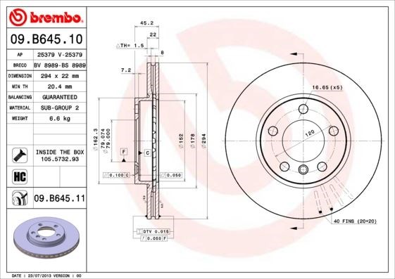 Mini R60 R61 Ön Fren Diski BREMBO