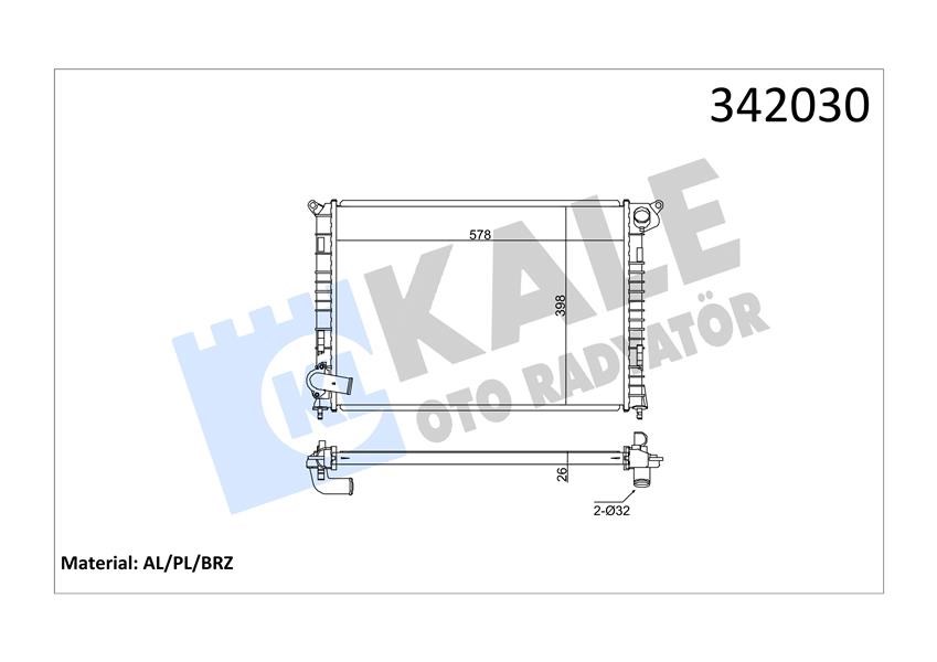 Mini W10 R50 R52 R53 Motor Su Radyatörü KALE-RADYATOR