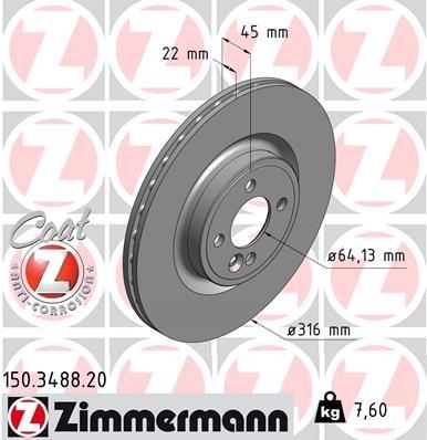 Mini R55 R56 R57 R58 R59 Ön Fren Diski ZIMMERMANN