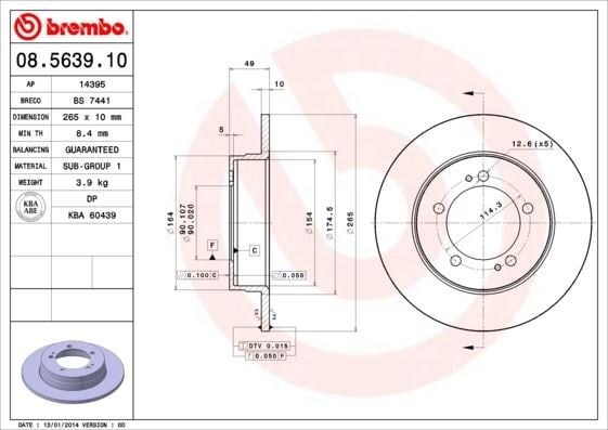 Mitsubishi Arka Standart Fren Diski BREMBO