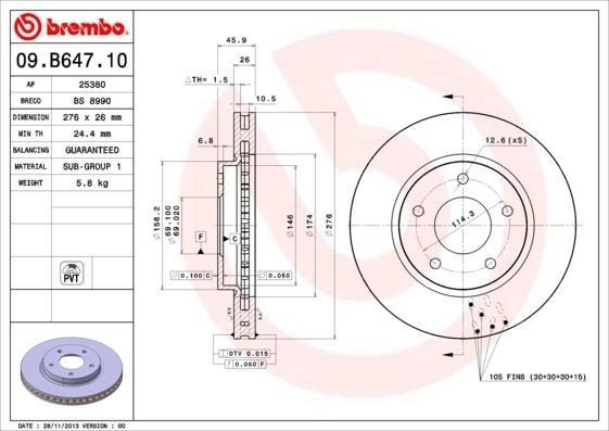 Mitsubishi Lancer Ön Fren Diski Hava Kanallı BREMBO