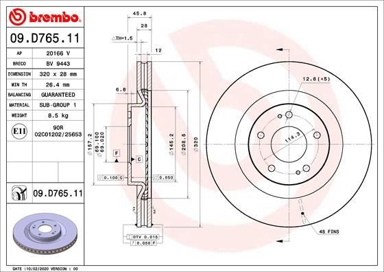 Mitsubishi Ön Fren Diski UV Coated BREMBO