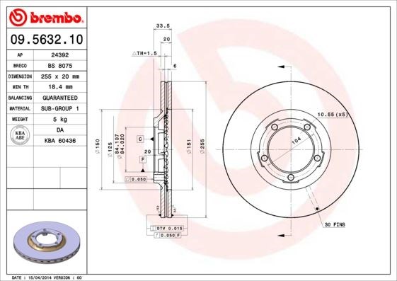 Mitsubishi Ön Fren Diski Standard BREMBO