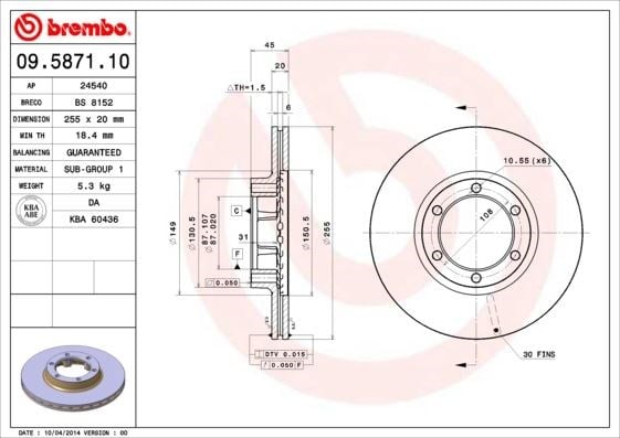 Mitsubishi Ön Fren Diski Standard BREMBO