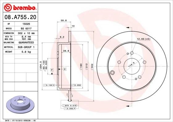 Mitsubishi Arka Fren Diski Standart BREMBO