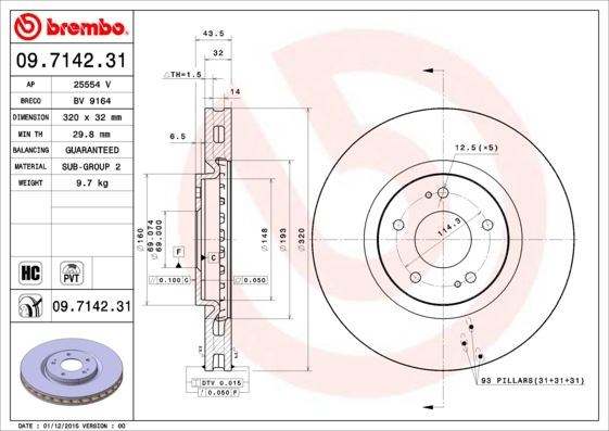 Mitsubishi Ön Fren Diski UV Kaplamalı BREMBO