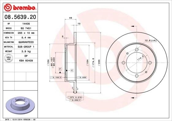 Mitsubishi Arka Standart Fren Diski BREMBO