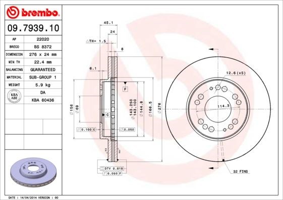Mitsubishi Ön Fren Diski Standard BREMBO