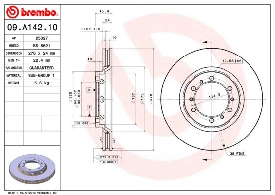 Mitsubishi Ön Fren Diski Standart BREMBO