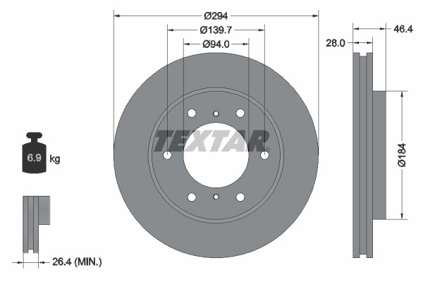 Mitsubishi L200 Ön Fren Diski TEXTAR