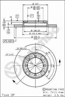 Mitsubishi Ön Standart Fren Diski BREMBO