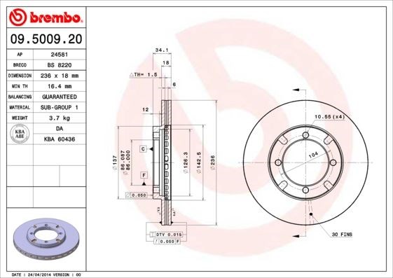 Mitsubishi Ön Fren Diski Standard BREMBO