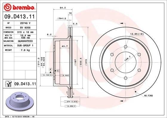 Mitsubishi Pajero Sport II Arka Fren Diski Düz BREMBO