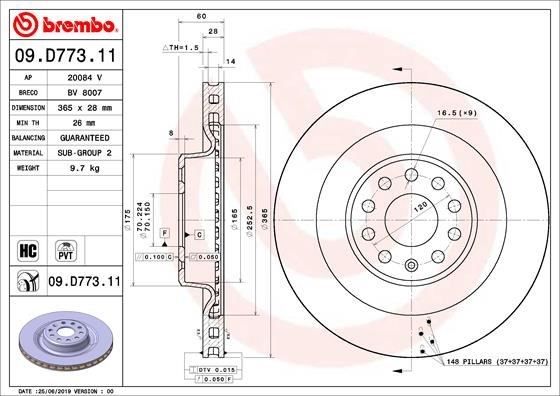 Tesla Model S Arka Fren Diski BREMBO
