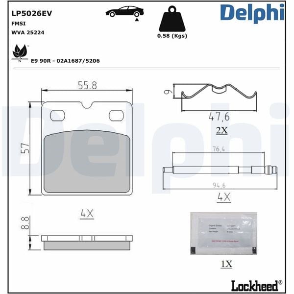Tesla Model S Elektrikli Fren Balatası DELPHI