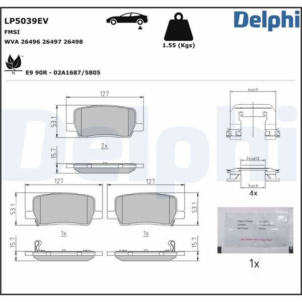 Tesla Model S Elektrikli Fren Balatası DELPHI