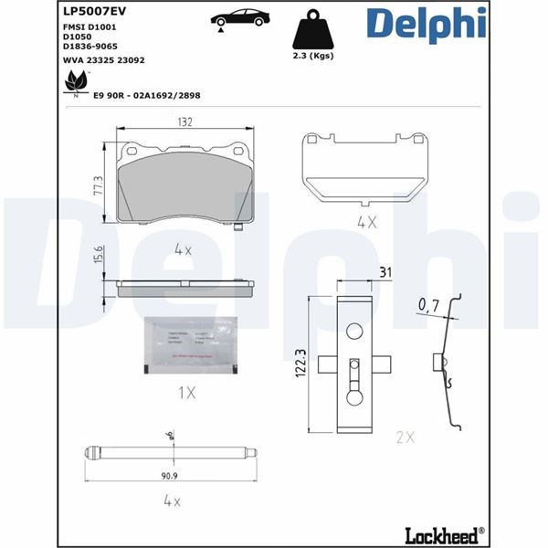 Tesla Model S Elektrikli Fren Balatası DELPHI