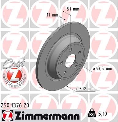 Ford Mondeo Arka Fren Diski ZIMMERMANN