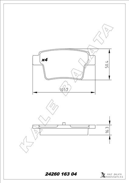 Ford Mondeo 3 Arka Fren Balatası KALE-BALATA