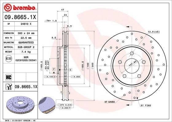 Ford Mondeo III Ön Fren Disk Aynası Delikli BREMBO