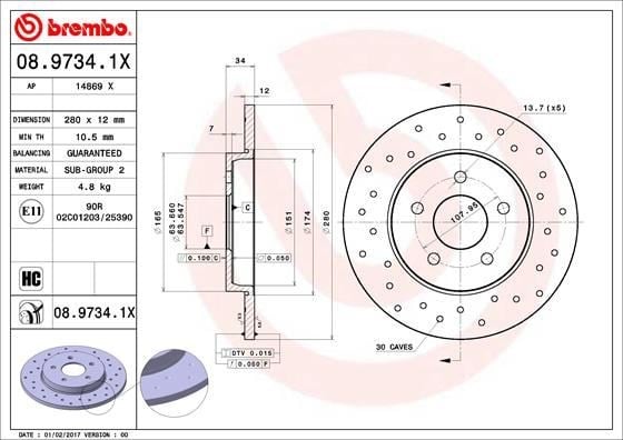 Mondeo III Jaguar X-Type Arka Fren Aynası BREMBO