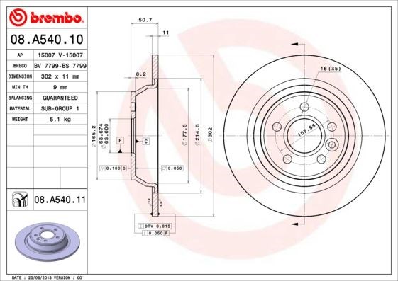Ford Mondeo 4 S-Max Galaxy Kuga 1 Land Rover Evoque Arka Fren Disk Aynası BREMBO