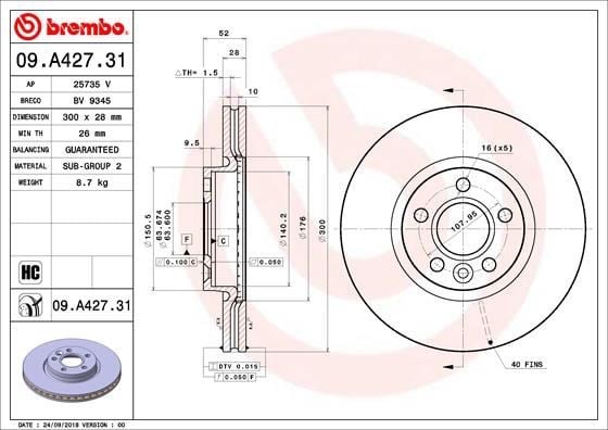 Ford Mondeo IV S-Max Land Rover Freelander II L359 Range Rover Evoque L538... BREMBO