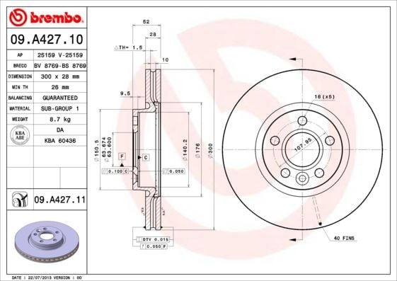 Ford Mondeo IV S-Max Land Rover Freelander II L359 Range Rover Evoque L538... BREMBO