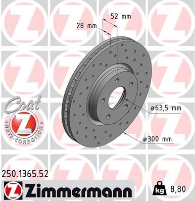 Ford Mondeo Ön Fren Diski Hava Soğutma Delikli ZIMMERMANN