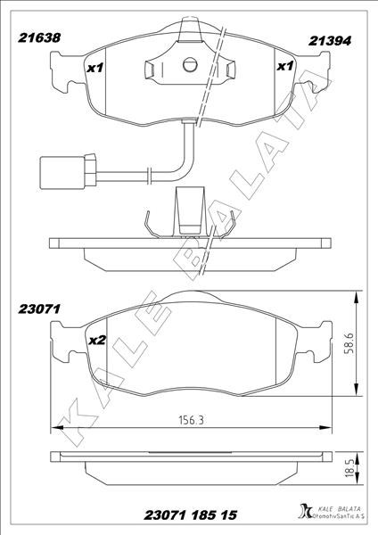 Ford Mondeo Ön Fren Balatası Kablosuz KALE-BALATA