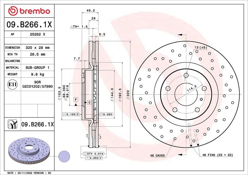 Nissan Murano Ön Fren Diski Hava Kanallı Delikli BREMBO