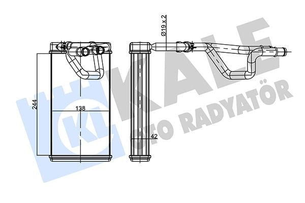 Nissan Navara Kalorifer Radyatörü [Borulu - Alüminyum] KALE-RADYATOR