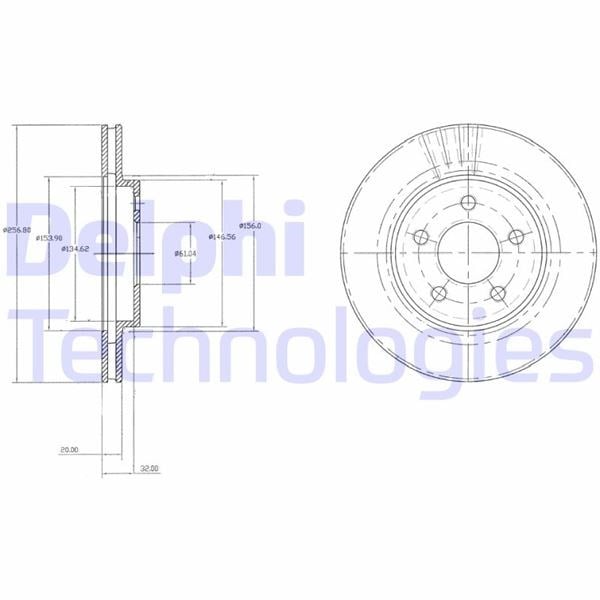 Chrysler Neon Ön Fren Diski Delikli DELPHI