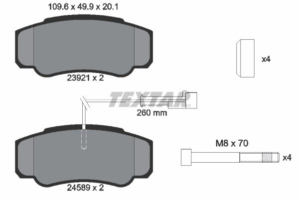 Nissan Cabstar F24 Arka Fren Balatası TEXTAR