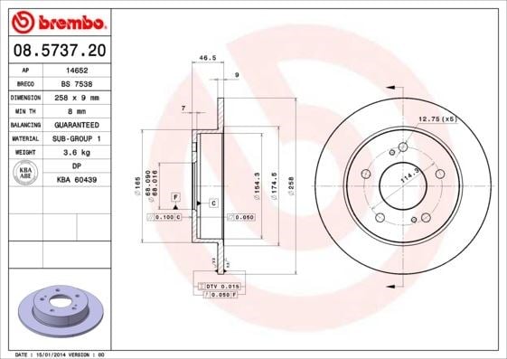 Nissan Arka Standart Fren Diski BREMBO