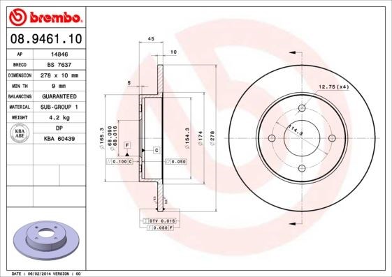 Nissan Primera Arka Fren Diski [Dolu Tip] [P11 99-01] BREMBO