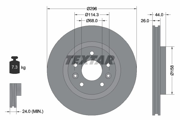 Nissan Leaf ZE0 Ön Fren Diski TEXTAR
