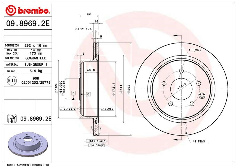 Nissan Leaf Fren Diski ve Balata Seti BREMBO