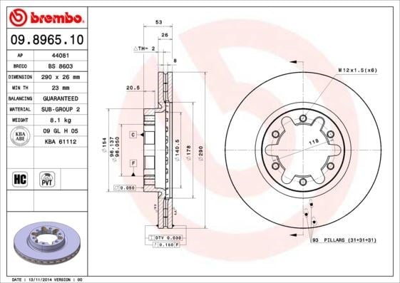 Nissan Atleon Ön Fren Diski BREMBO