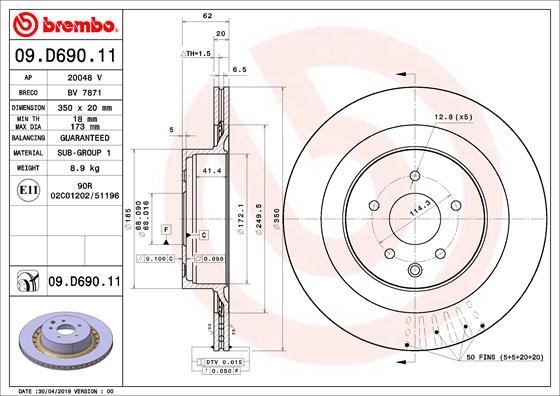 Nissan Arka Fren Diski UV Coated BREMBO