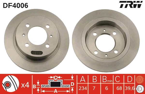 Nissan 100NX Almera I Sunny II III IV Arka Fren Diski TRW