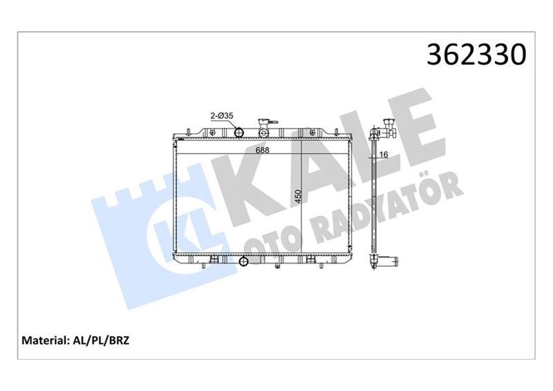 Nissan X-Trail II Su Radyatörü 2.0 4X4 KALE-RADYATOR