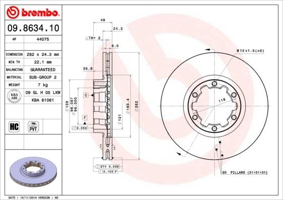 Nissan Atleon Ön Fren Diski BREMBO