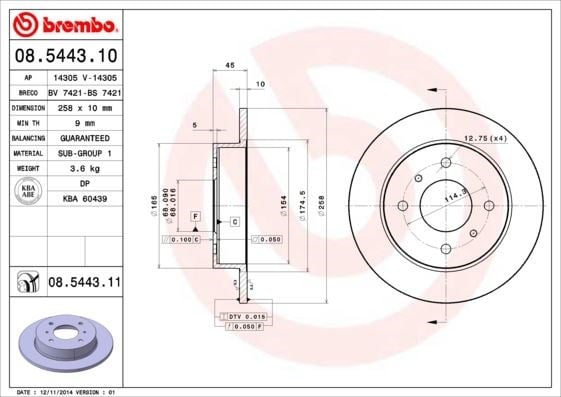 Nissan Almera Arka Dolu Tip Kaplamalı Fren Diski BREMBO