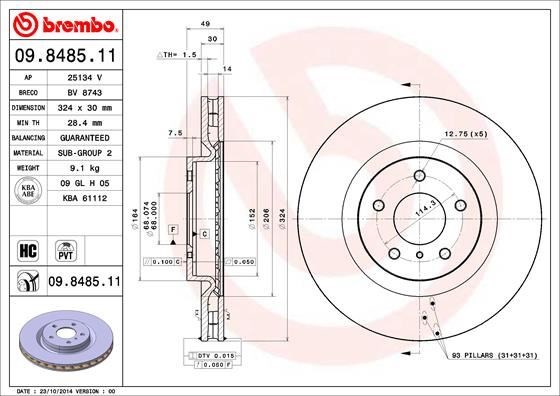 Nissan Ön Fren Diski UV Kaplamalı BREMBO