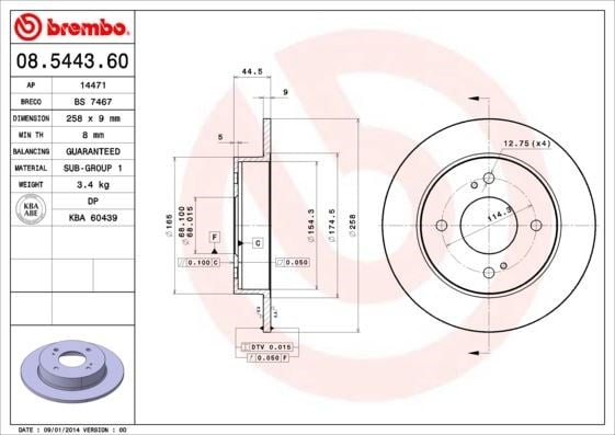 Nissan Arka Standart Fren Diski BREMBO