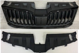 Skoda Octavia Ön Panjur Parlak Çerçeve Üst Plastik Birlikte Parlak Siyah Komple PRO-A