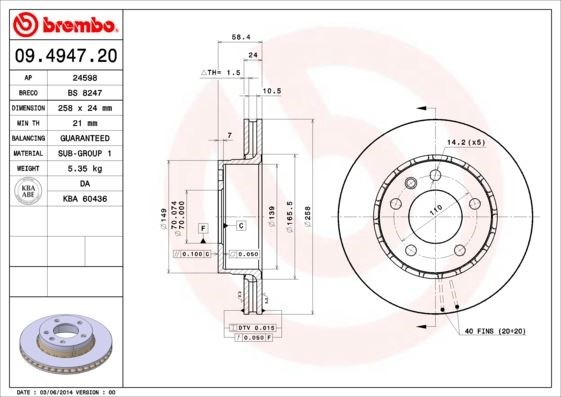 Opel Omega A Ön Fren Aynası BREMBO