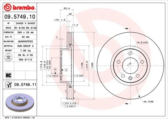 Opel Omega Senator Ön Fren Aynası BREMBO